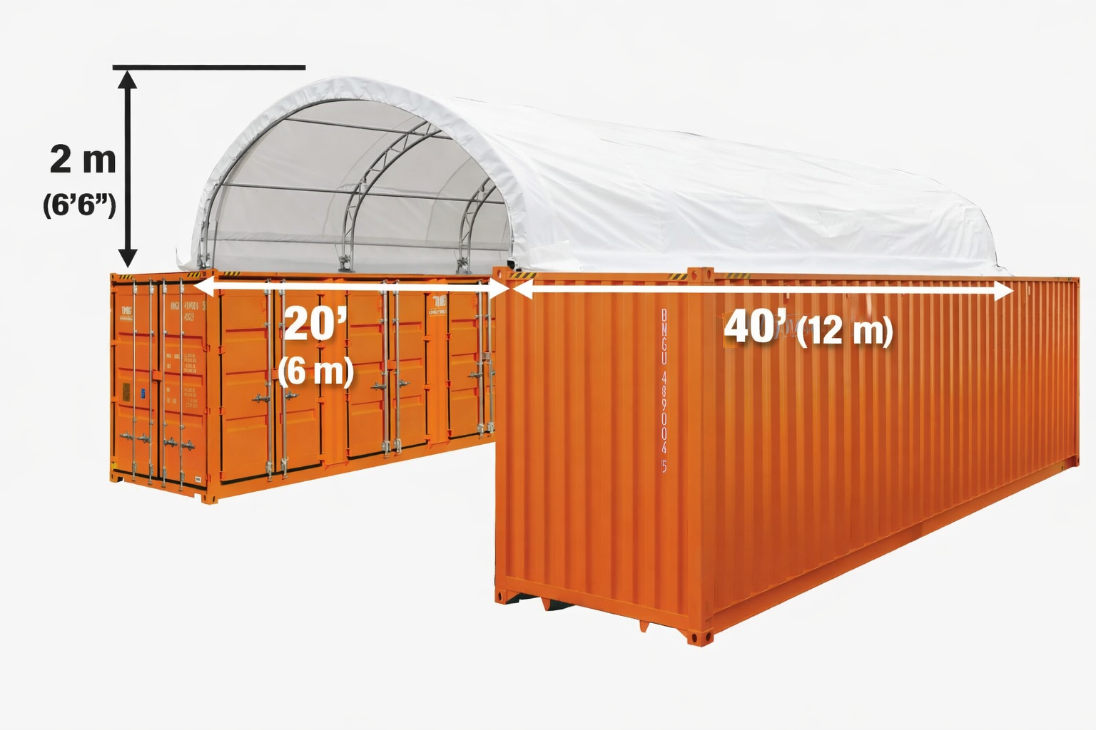 TMG Heavy Series™ 6 x 12m Dual Truss Container Shelter, 580 gsm PVC, TMG-DT2041CV-specifications-image