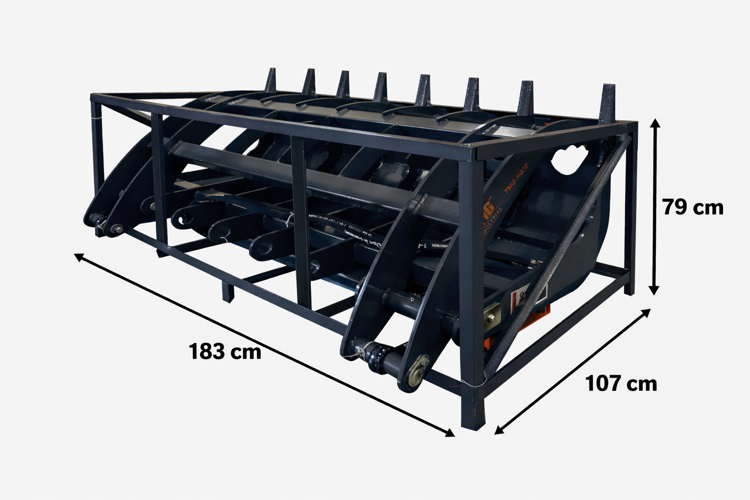 1.83 m Skid Steer Root Rake Clamshell Grapple, Universal Mount, 1.37 m Jaw Opening, 1360 kg Capacity, TMG-SRR75-shipping-info-image