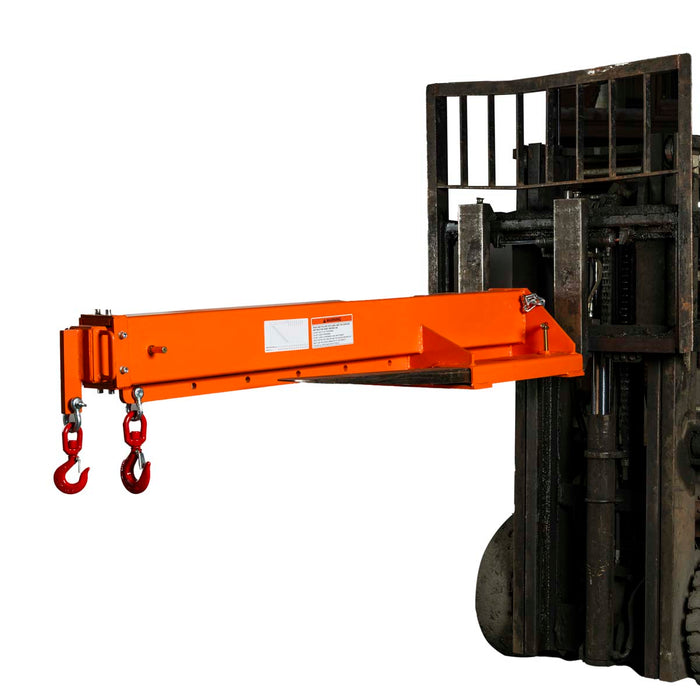 TMG-FJC66 Forklift Telescoping Jib Crane with 6600 lb capacity, adjustable 30” to 138” boom and lock pin shaft