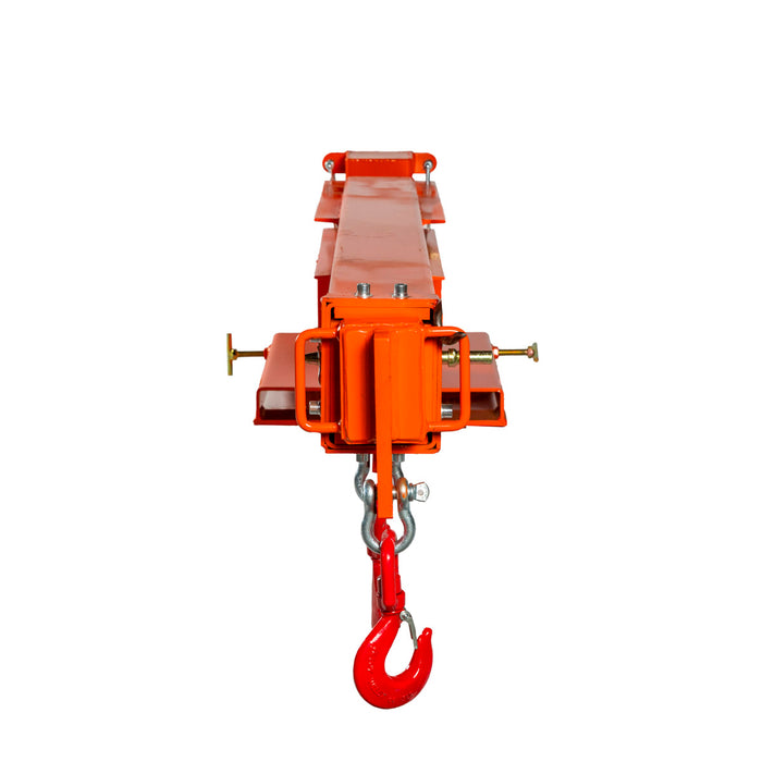 TMG-FJC66P Forklift Telescoping Pivoting Jib Crane, 6600 lb capacity with adjustable 30”-138” boom and lock pin safety