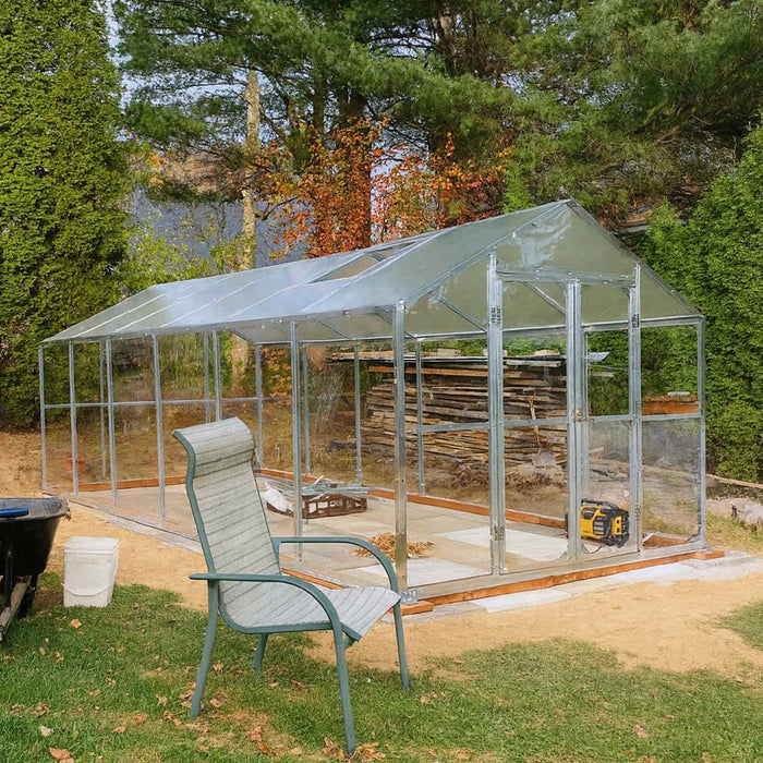 8' x 20' Greenhouse Kit with Galvanized Steel Frame, Pro Series, Polycarb Roof and Crystal-Clear Walls TMG-GH821 TMG Industrial
