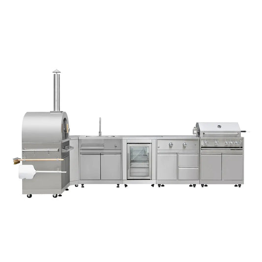 Outdoor Kitchen Cabinet Set – 7-Piece Stainless Steel Cooking Station, LPG/Propane TMG-LKS12 - TMG Industrial