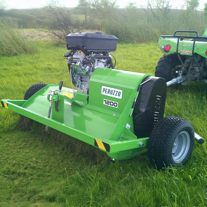 Peruzzo 47” Towed Behind Flail Mower for Quad & ATV with 18 HP B&S Engine, MFR# MotoFox Super 1200, Made in Italy