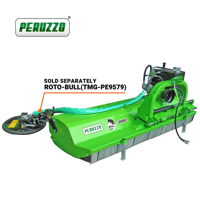 Peruzzo 79” Commercial Offset Rear Mounted Flail Mower for 60-90 HP Tractors, Category 1/2, MFR #: Bull Super 2000, Made in Italy