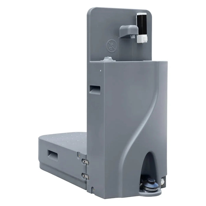 TMG-FMW10 Portable Handwash Station with 18 Gallon fresh water tank, 16 Gallon waste tank, foot pedal faucet, and integrated soap dispenser, ideal for single-person use in outdoor or job site environments.
