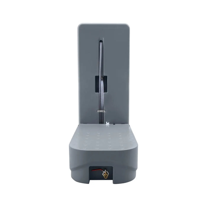TMG-FMW10 Portable Handwash Station with 18 Gallon fresh water tank, 16 Gallon waste tank, foot pedal faucet, and integrated soap dispenser, ideal for single-person use in outdoor or job site environments.
