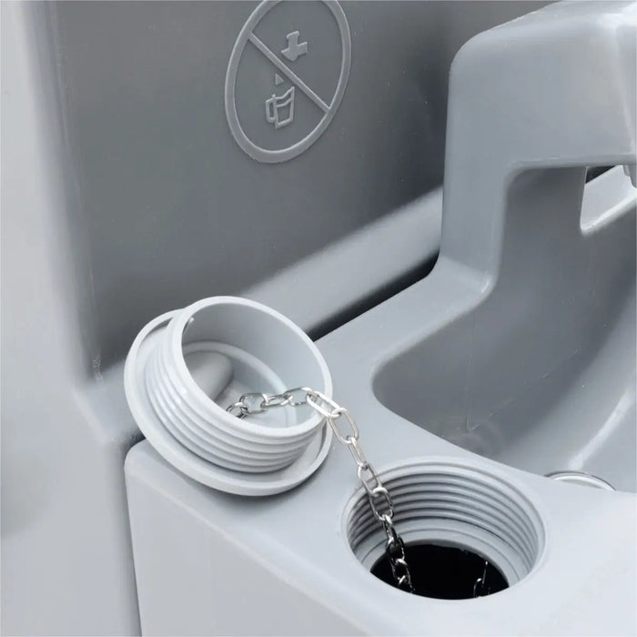 TMG-FMW20 Portable Handwash Station with dual 17 Gallon fresh water tanks and a 35 Gallon waste tank, designed for 2-person use in high-traffic environments, offering convenience, hygiene, and easy transport.