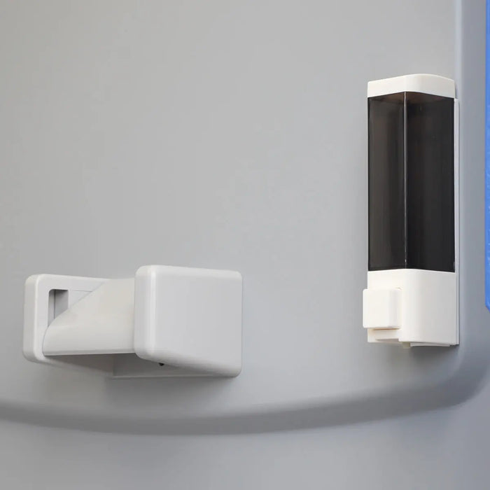 TMG-FMT10F Portable Toilet with urinal, soap dispenser, flush system, 50 Gallon waste tank, and 12 Gallon fresh water tank, ideal for outdoor events and construction sites.