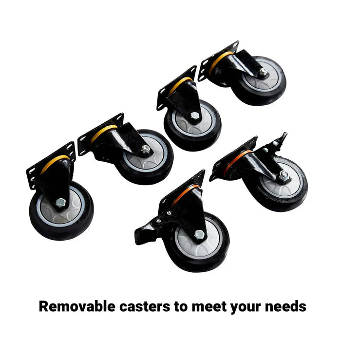 Pro Series 7-Ft 17-Drawer Workbench with Stainless Steel Top, Ball Bearing Double Slides & Casters, TMG-WB717