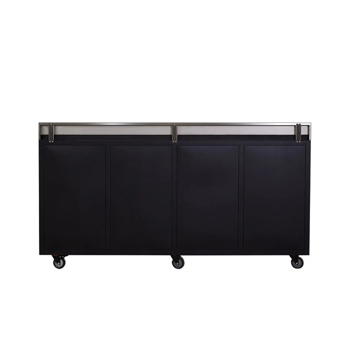 Pro Series 7-Ft 24-Drawer Workbench with Stainless Steel Top, Ball Bearing Double Slides & Casters, TMG-WB724