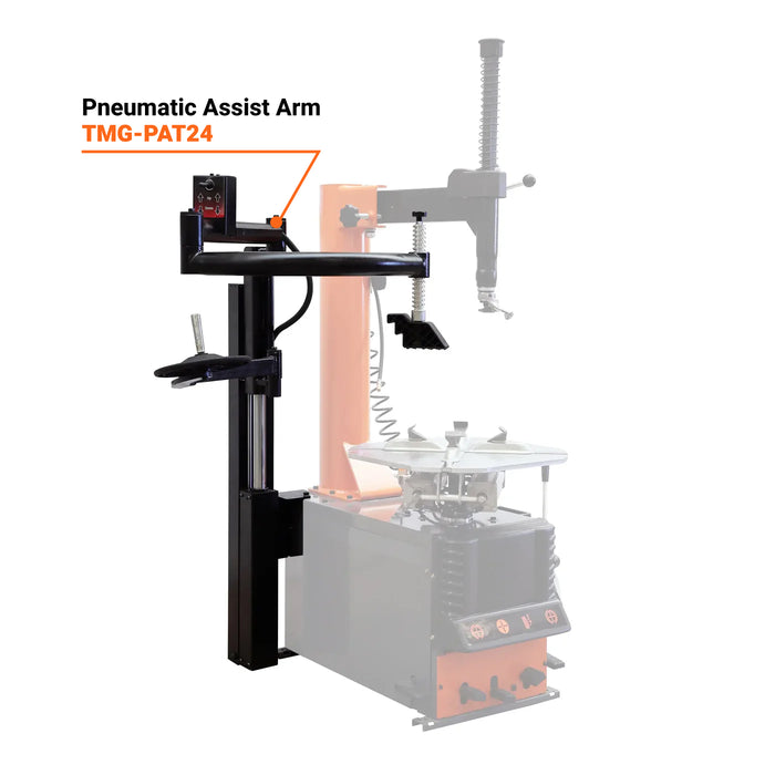 TMG-TC24A semi automatic tire changer with assist arm, 12-24″ rim clamping
