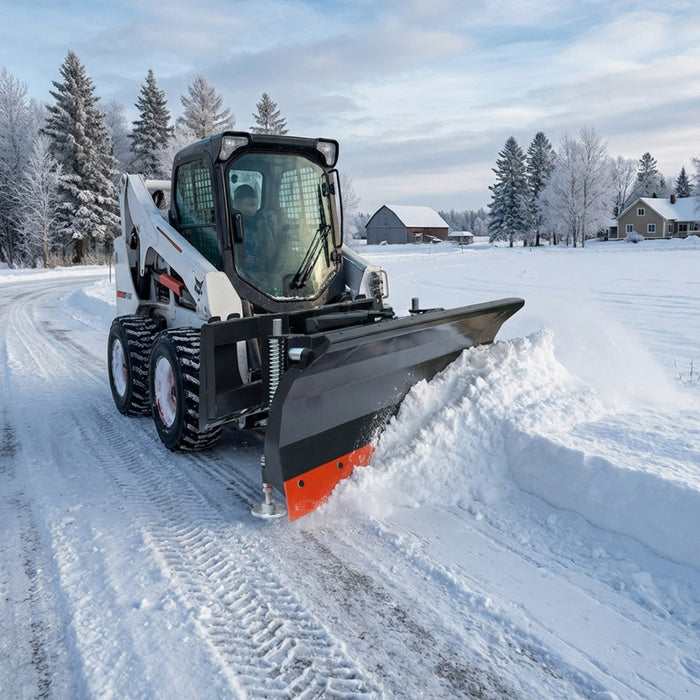 60" Skid Steer Dozer Blade Snow Pusher, Bolt-On Cut Edge, Skid Shoes, Left & Right, TMG-DB60 TMG Industrial