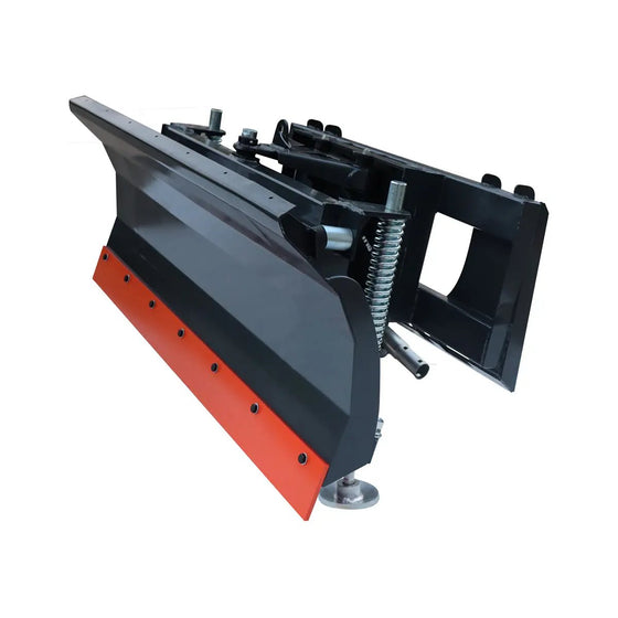 TMG Industrial 60” Skid Steer Dozer Blade/Snow Pusher, 30° Left & Right, Bolt-On Cutting Edge, Adjustable Skid Shoes, Universal Quick Mount, TMG-DB60