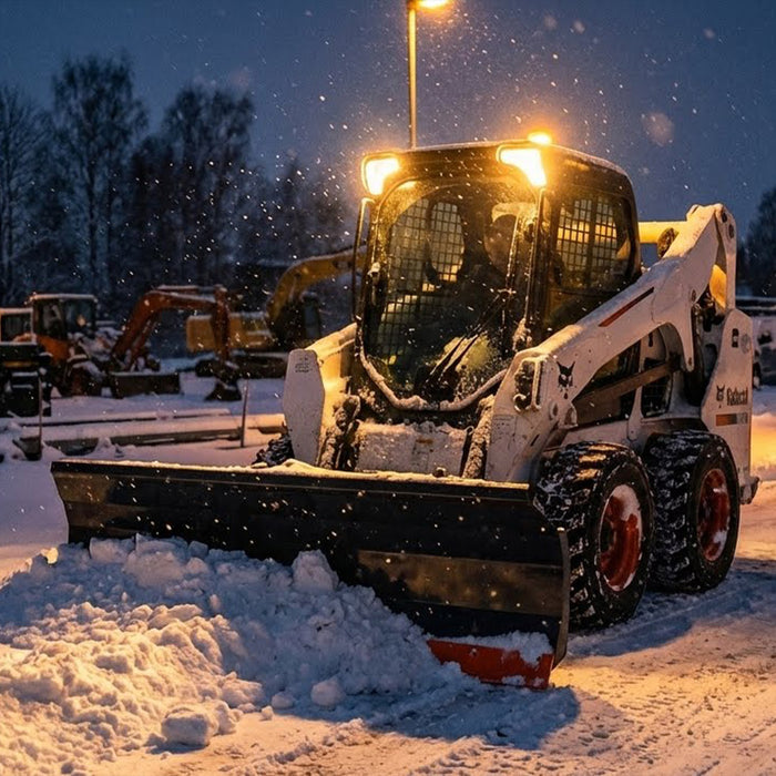 94" Skid Steer Dozer Blade/Snow Plow Pusher, 30° Left & Right, Bolt-On Cutting Edge, Adjustable Skid Shoes, Universal Quick Mount, TMG-DB94 TMG Industrial