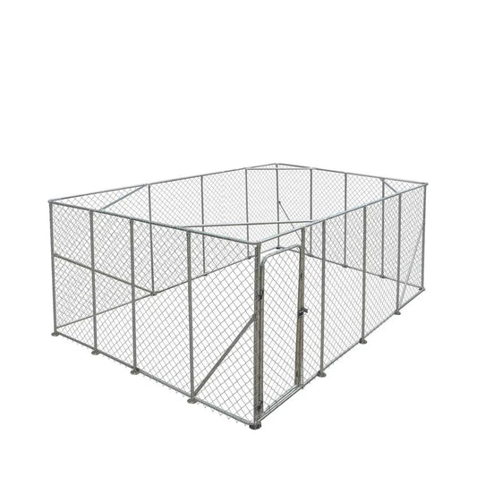 TMG Industrial 20’ x 20’ Outdoor Dog Kennel Playpen, Outdoor Dog Runner, Pet Exercise House, Lockable Gate, 6’ Chain-Link Fence, TMG-DCP2020