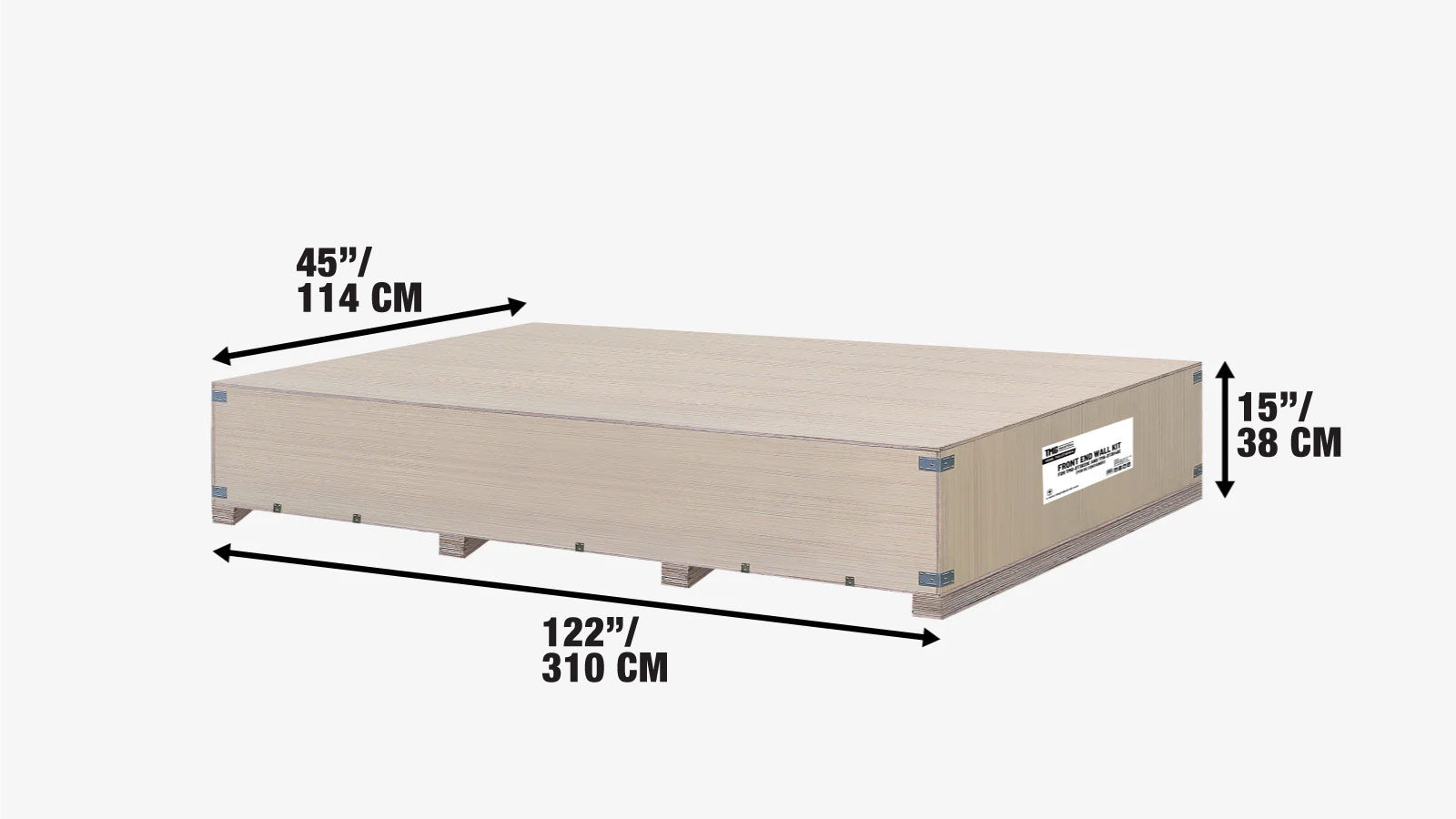 Front End Wall Kit, Compatible with TMG-DT3020C and DT3040C container shelters installed with the high cube containers (9’6”), TMG-DT30FW9V-shipping-info-image
