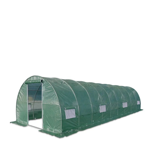 TMG Industrial 10’ x 30’ Tunnel Greenhouse Grow Tent w/Ripstop Leno Cover, Cold Frame, Roll-Up Mesh Windows, Round Top Roof, TMG-GH1030R