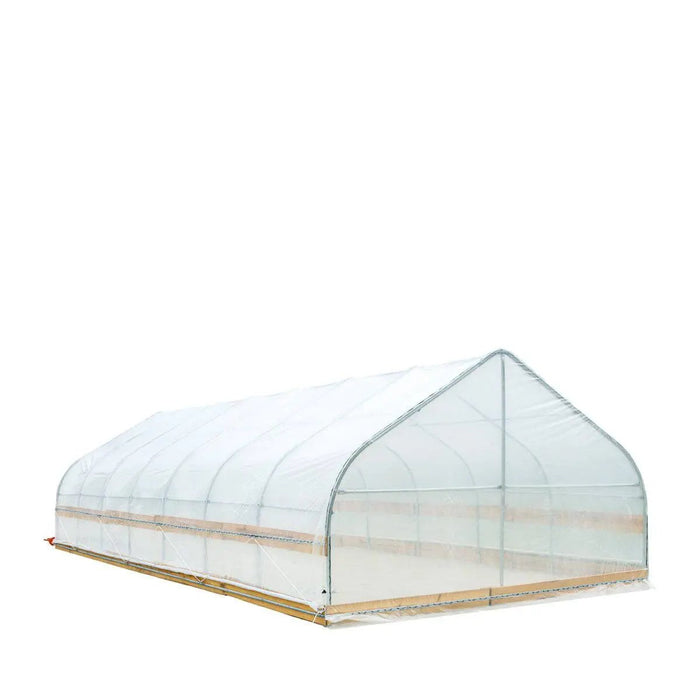 TMG Industrial 12’ x 30’ Tunnel Greenhouse Grow Tent w/6 Mil Clear EVA Plastic Film, Cold Frame, Hand Crank Roll-Up Sides, Peak Ceiling Roof, TMG-GH1230