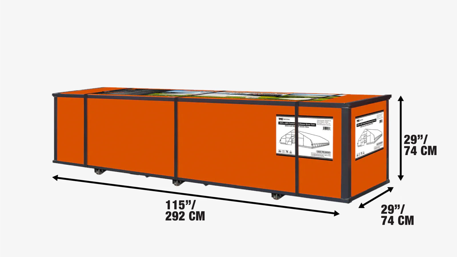 25' x 40' tunnelikasvihuonekasviteltta, jossa 6 Milin kirkas EVA-muovikalvo, kylmärunko, käsikammella rullattavat sivut, huippukatto, TMG-GH2540-shipping-info-image