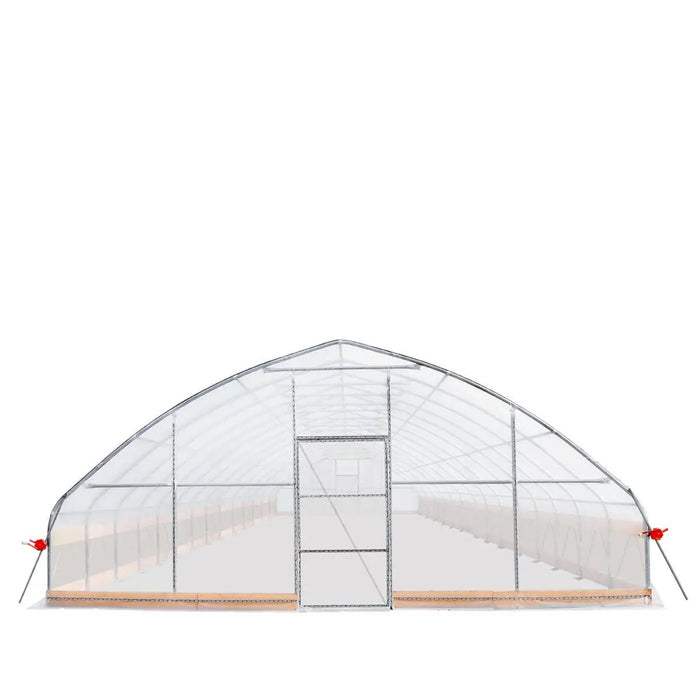 TMG Industrial 25’ x 60’ Tunnel Greenhouse Grow Tent w/6 Mil Clear EVA Plastic Film, Cold Frame, Hand Crank Roll-Up Sides, Peak Ceiling Roof, TMG-GH2560