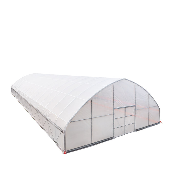 9.1 m x 24.4 m Commercial Tunnel Greenhouse (30' x 80') with 0.15 mm (6 Mil) Clear Poly Covers and Roll-Up Sides, TMG-GH3080-V2 TMG Industrial Australia