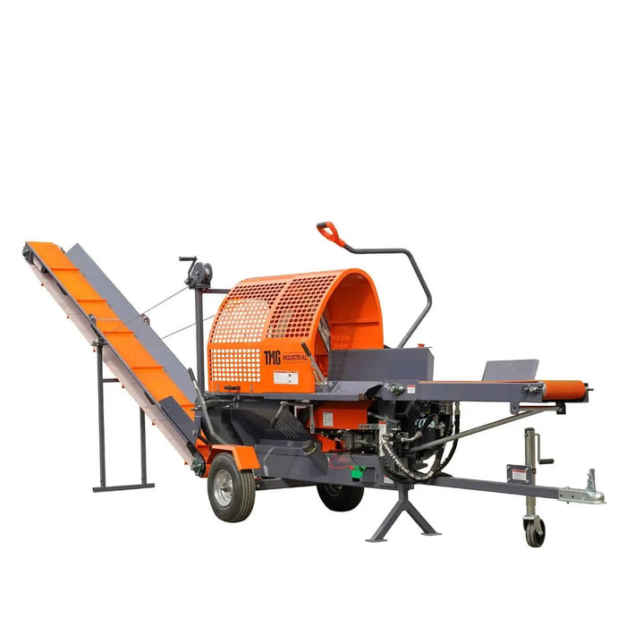 TMG Industrial Firewood Log Splitter Processor Conveyor, 24" x 15" Log Capacity, 14 HP Kohler Engine, 18” STIHL Chainsaw, TMG-GLS20