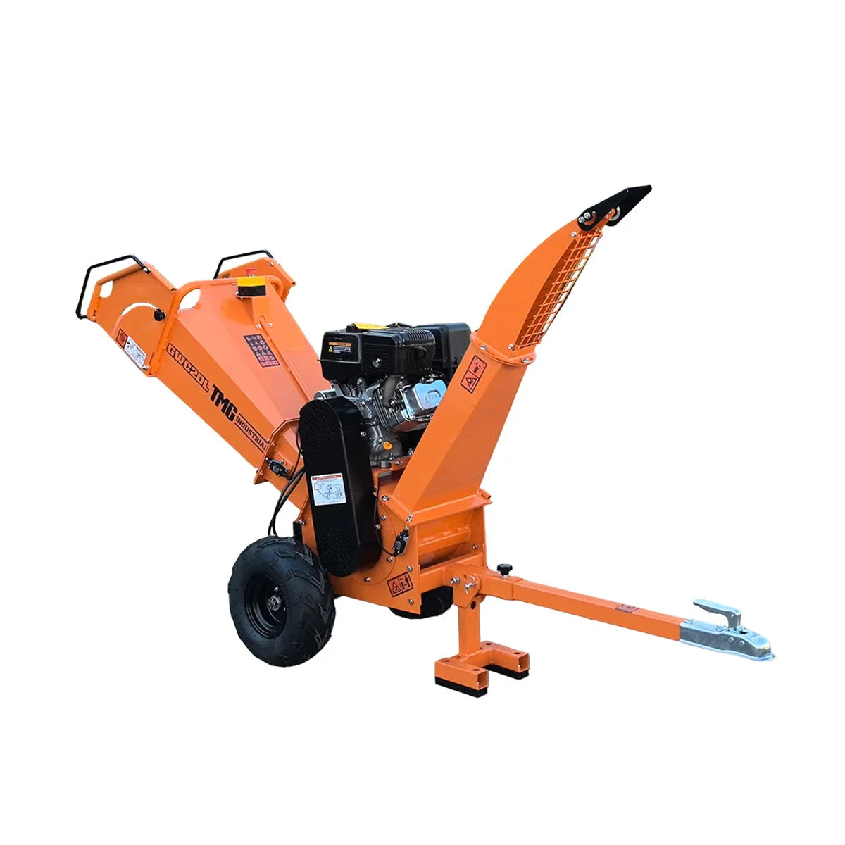 120 mm Wood Chipper with 14 HP Gas Engine, Electric Start, 50 mm Hitch Tow-Behind, TMG-GWC20L TMG Industrial CA