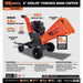 TMG Industrial 6" Wood Chipper Powered by Kohler 14 HP Command Pro Series, ATV Tow-Behind, 12'' Reversible Blade, Dual Belt Drive, TMG-GWC6