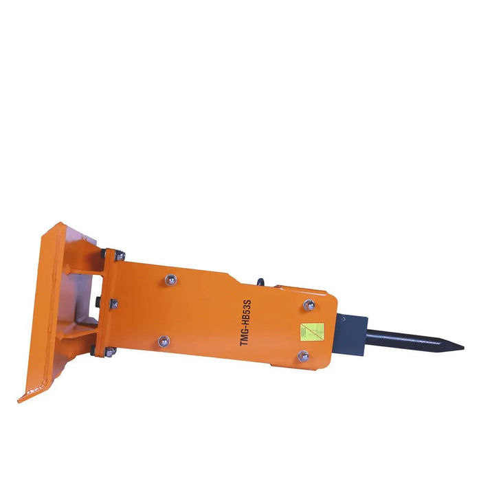 TMG Industrial 30-70 HP Skid Steer Hydraulic Breaker, 2” Moil Point Chisel, 350 J Impact Energy, Universal Mount, TMG-HB53S