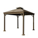 TMG Industrial 10’ x 10’ Hardtop, Double Tier Steel Roof Patio Gazebo, Mosquito Nets & Curtains Included, TMG-LGZ11