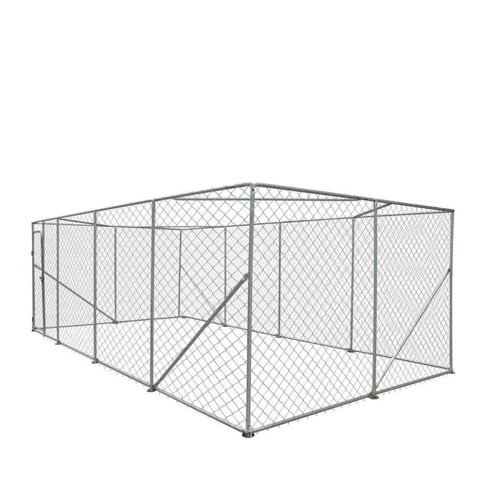 TMG Industrial 10’ x 20’ Outdoor Dog Kennel Playpen, Outdoor Dog Runner, Pet Exercise House, Lockable Gate, 6’ Chain-Link Fence, TMG-DCP1020