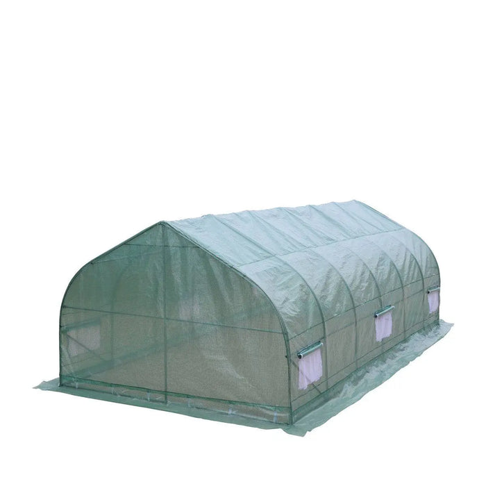 TMG Industrial 10’ x 20’ Tunnel Greenhouse Grow Tent w/Ripstop Leno Cover, Cold Frame, Roll-Up Mesh Windows, Peak Roof, TMG-GH1020P