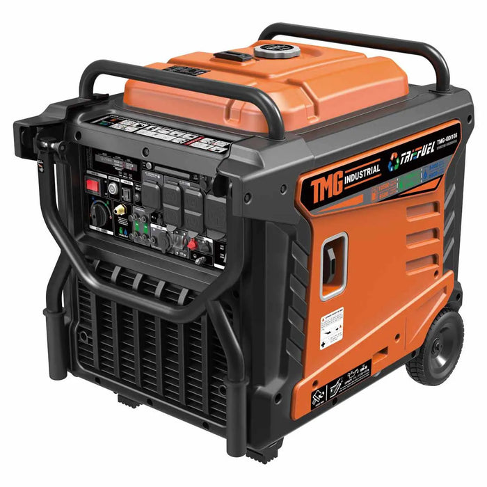 TMG Industrial 10500 Watt Digital Inverter Hybrid Portable Generator, Tri-Fuel Capabilities (Gas/LPG/NG), 8hrs 50% Load Run Time, CETL,ETL Certified For Canada/US, EPA emissions compliance, TMG-GDI105