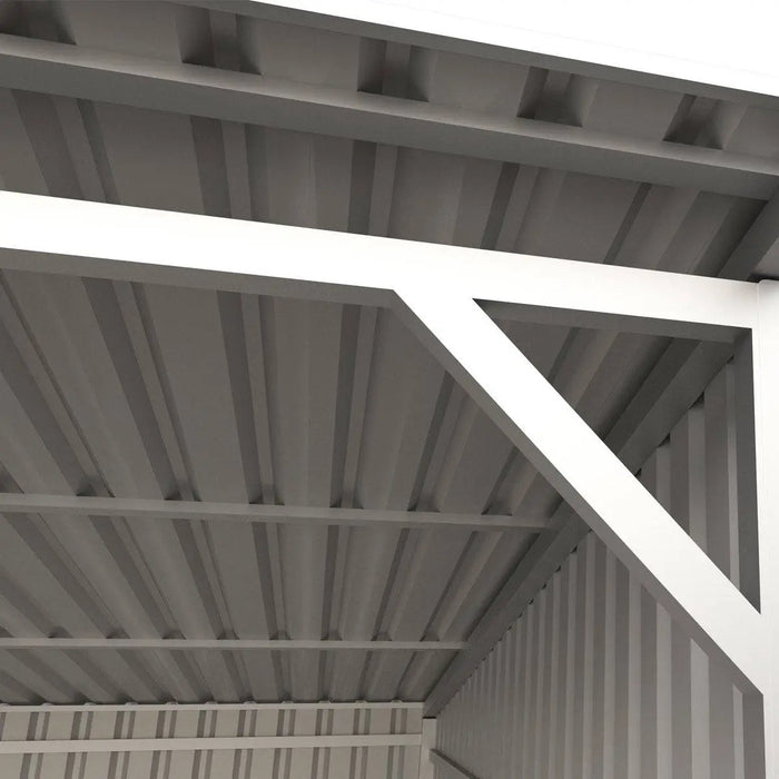 TMG Industrial 12’ x 20’ Galvanized Metal Livestock Shed, 240 Sq-Ft, 27 GA Corrugated Panels, Sliding Skid Mount, TMG-MS1220L
