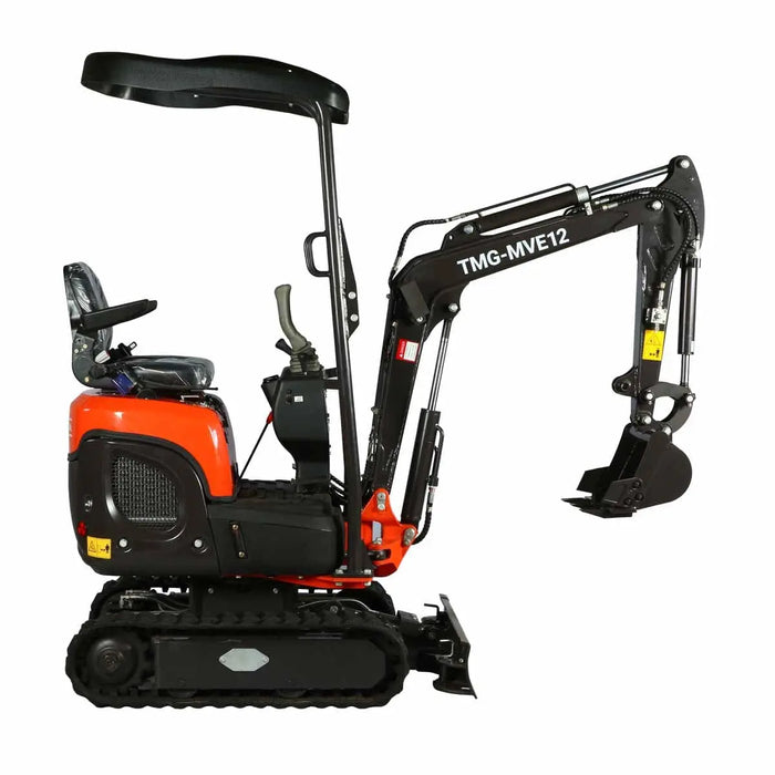 TMG Industrial 1200 KG Mini Compact Excavator, 14 HP Kubota Diesel, KDK Pump, Eaton Motor, Zero Tail Overhang, Adjustable Chassis Width, TMG-MVE12