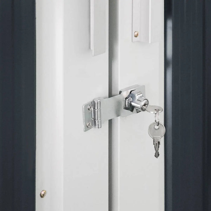 TMG Industrial 13’ x 20’ Metal Garage Shed with Double Front Doors, 7’9” Peak Height, Side Entry Door, 240 Sq-Ft Floor Space, TMG-MS1320A