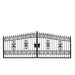 TMG Industrial 16-ft Bi-Parting Deluxe Wrought Iron Ornamental Gate, 100% Solid Forged Steel, Powder Coated, TMG-MG16
