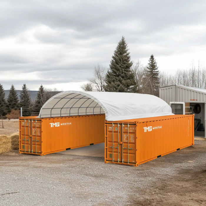 TMG Industrial 20' x 40' PVC Fabric Container Shelter, Fire Retardant, Water Resistant, UV Protected, TMG-ST2041CV(Previously ST2040C)