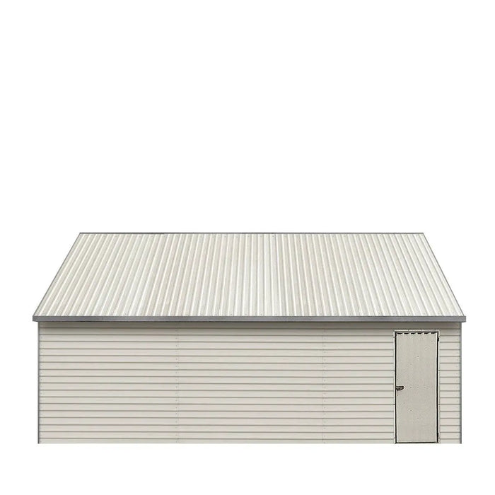 TMG Industrial 21’ x 19’ Double Garage Metal Shed with Side Entry Door, 400 Sq-Ft, 8' Eave Height, 27 GA Corrugated Panels, TMG-MS2119