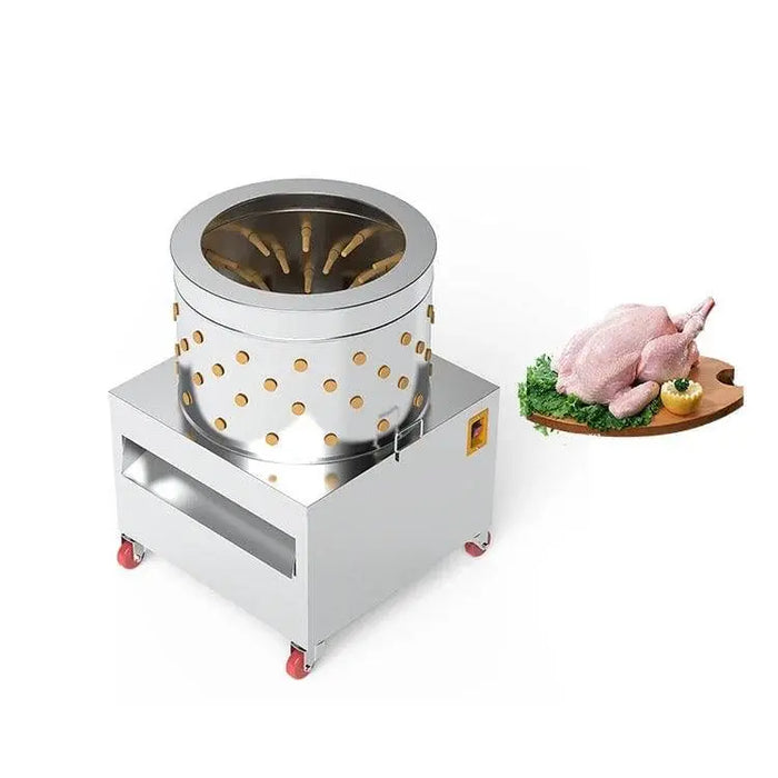 TMG Industrial 23” Chicken Plucking Machine, Stainless Steel Drum, Caster Wheels, Feather Discharge Chute, TMG-CP23