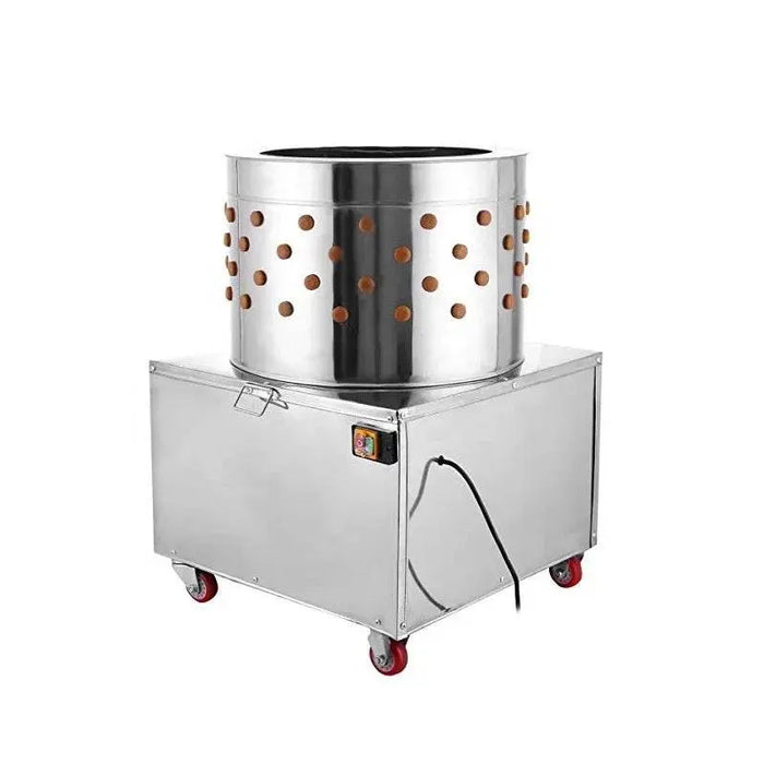 TMG Industrial 23” Chicken Plucking Machine, Stainless Steel Drum, Caster Wheels, Feather Discharge Chute, TMG-CP23