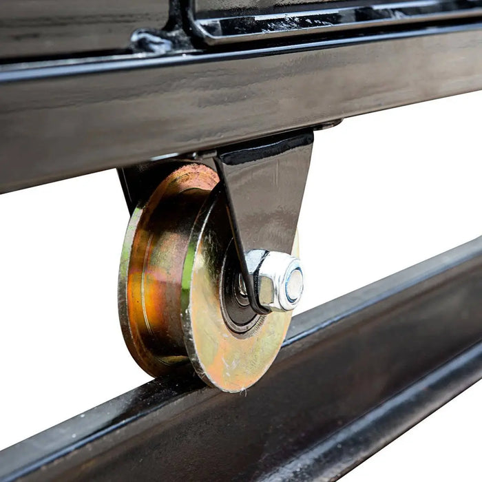 TMG Industrial 25-ft Driveway Privacy Sliding Wrought Iron Gate, Fully Welded Structure & Panels, In-Ground Rail Track, TMG-MGS25