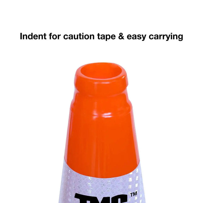 TMG Industrial 29” PVC Reflective Traffic Cones, 252 Cones, 14” Square Base, Hot & Cold Weather, High-Intensity Reflective Bands, TMG-TC29