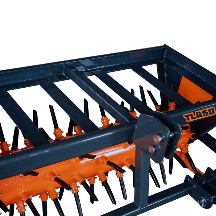 3-pistekiinnitteinen rumpuilmastin, työleveys 50", luokan 1 ja 2 traktorit, tulpan pituus 5", TMG-TLA50