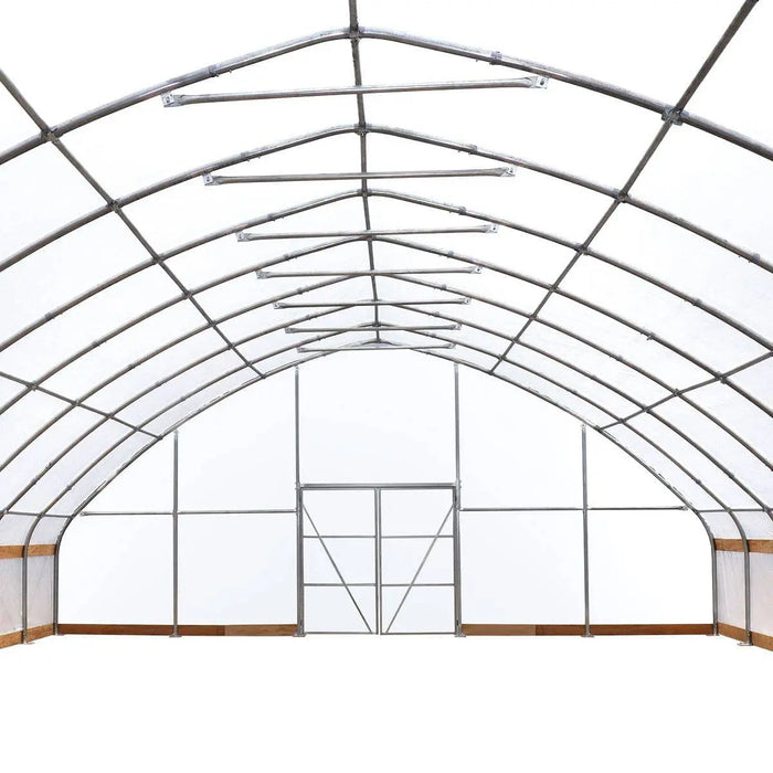 TMG Industrial 30’ x 100’ Tunnel Greenhouse Grow Tent w/6 Mil Clear EVA Plastic Film, Cold Frame, Hand Crank Roll-Up Sides, Peak Ceiling Roof, TMG-GH30100