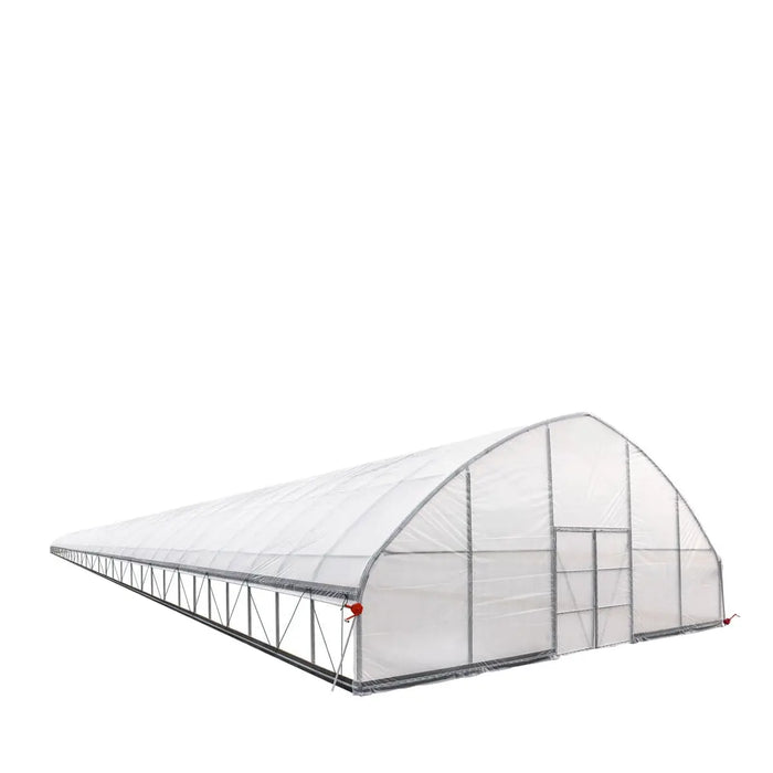 TMG Industrial 30’ x 150’ Tunnel Greenhouse Grow Tent w/6 Mil Clear EVA Plastic Film, Cold Frame, Hand Crank Roll-Up Sides, Peak Ceiling Roof, TMG-GH30150