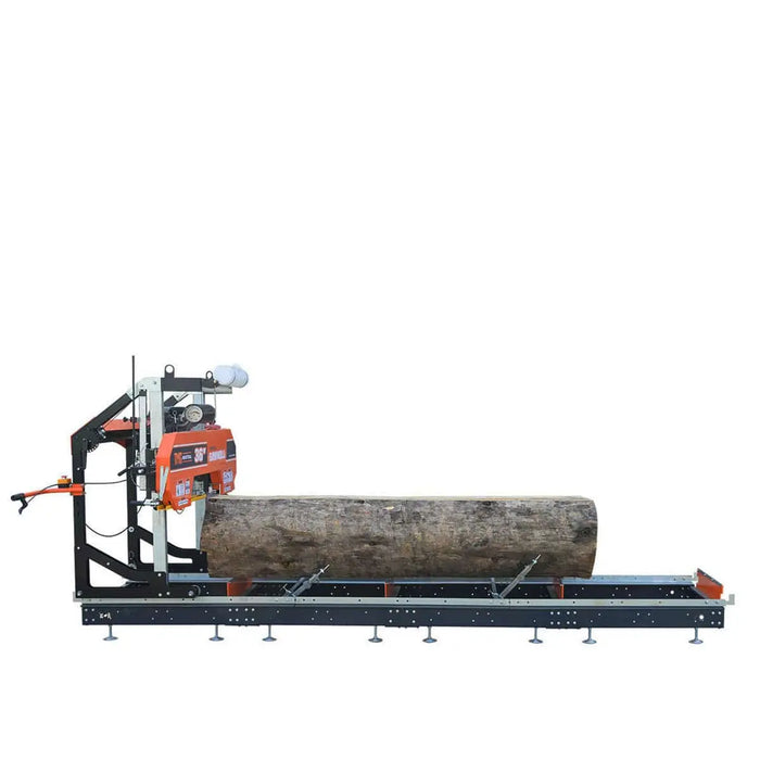 TMG Industrial 36” Portable Sawmill, 21 HP Honda V-Twin Engine, 13’ Log Length, 4-Post Carriage with Saw Head Anti-tip Self-locking, TMG-PSM36