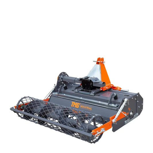 TMG Industrial 48" Stone Burier Rotary Tiller, 3-Point Hitch, Category 1 Hookup, 25-50 HP Tractors, PTO Shaft Included, 2-1/2" Stone Capacity, TMG-TSB48 (Discontinued)