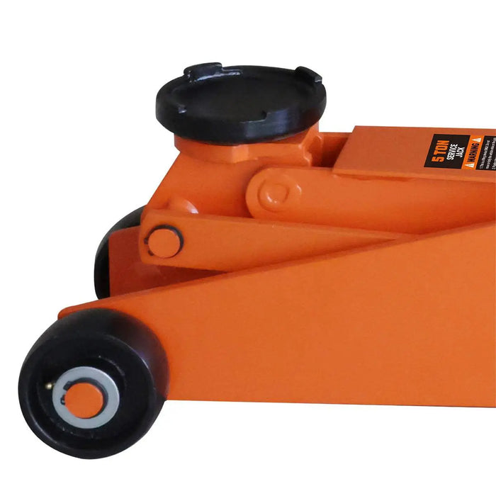 TMG Industrial 5 Ton Long Reach Chassis Service Jack, Single Piston, 6-1/2” Ground Clearance, 360° Pivot, TMG-AJL05