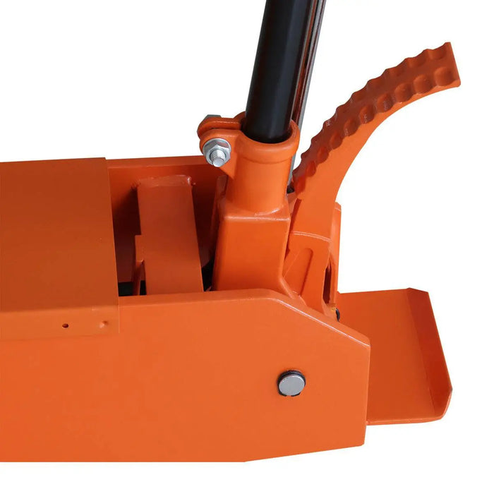 TMG Industrial 5 Ton Long Reach Chassis Service Jack, Single Piston, 6-1/2” Ground Clearance, 360° Pivot, TMG-AJL05